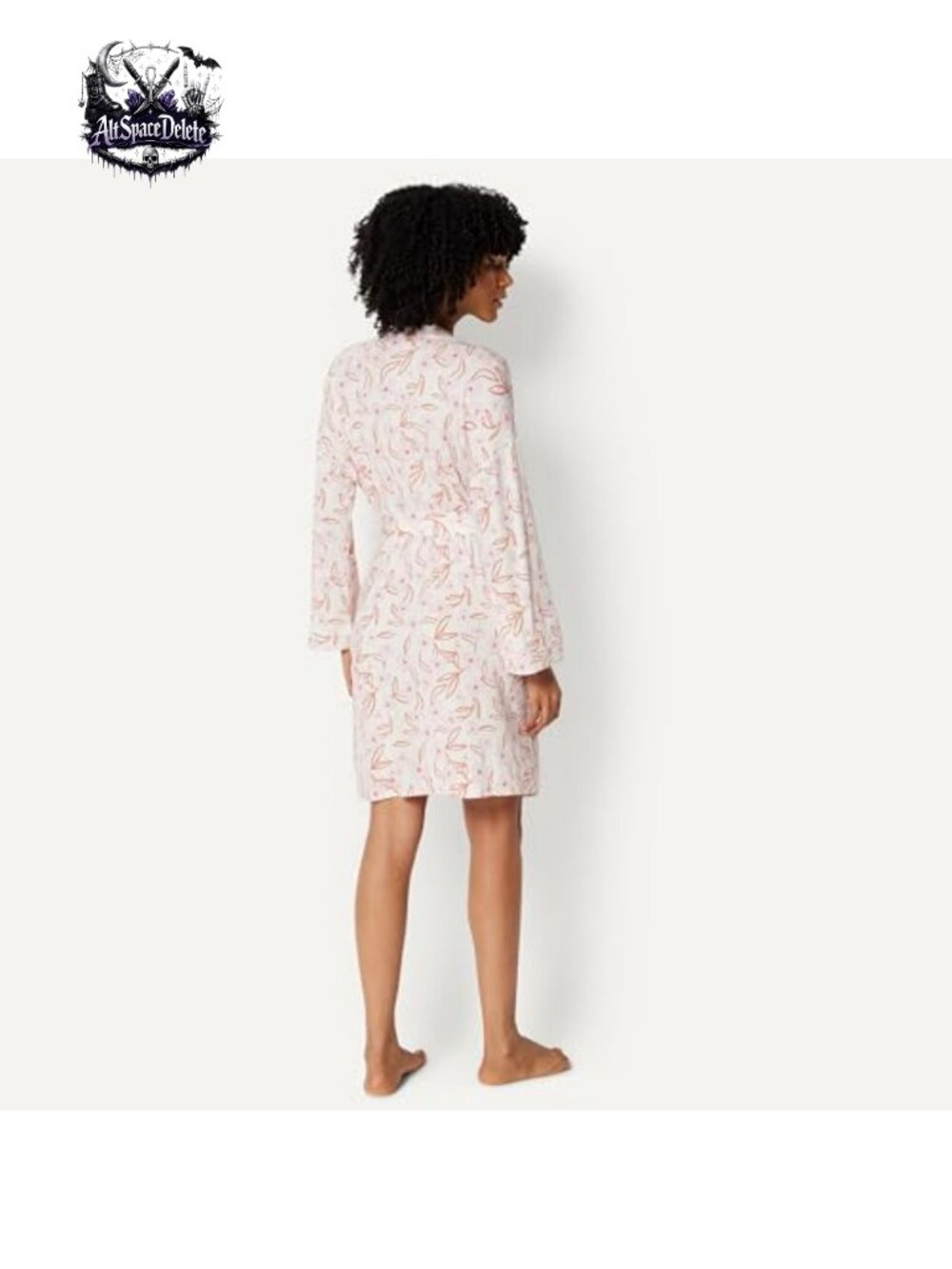 Modal Blend Long Sleeve Knee-Length Robe with Pockets - Picture 2 of 5